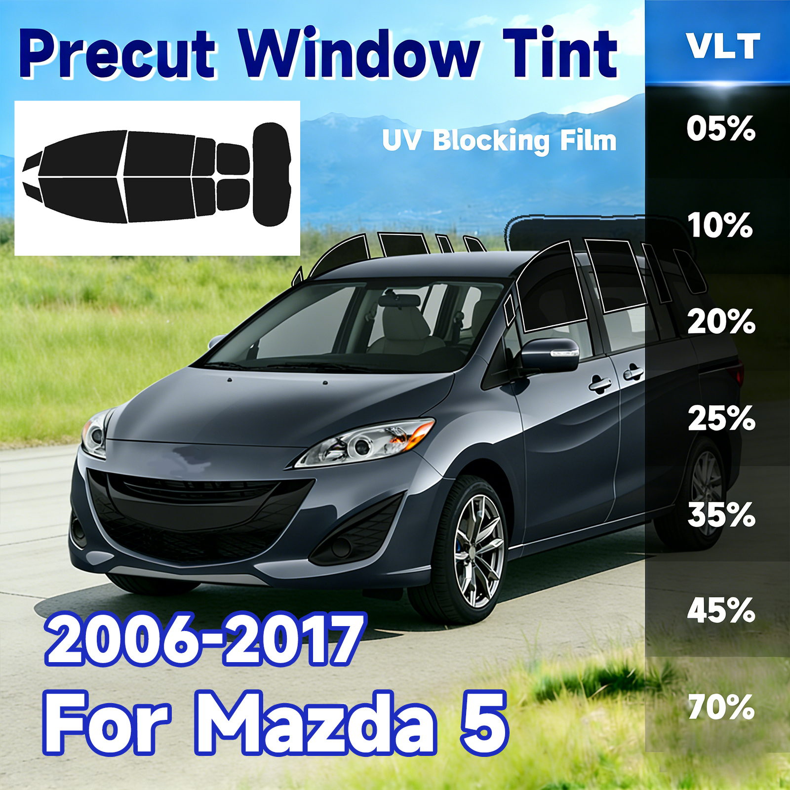 Privacy Screen Protector - Precut Window Tint Car for Mazda