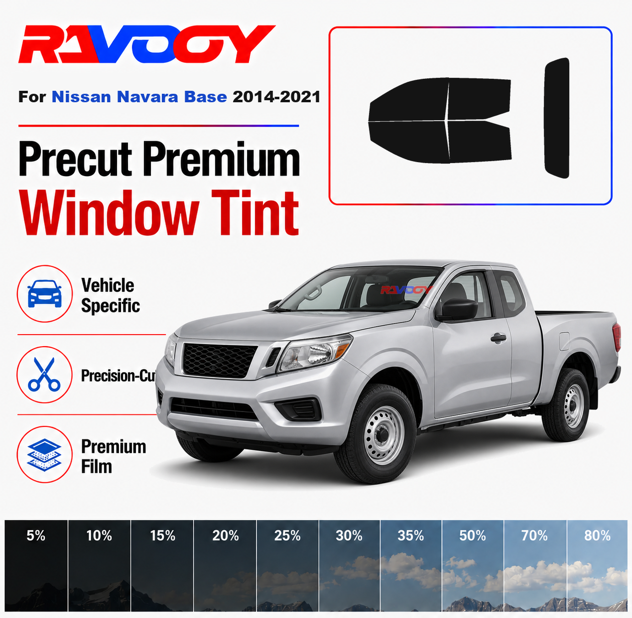 Privacy Screen Protector - Premium Precut Window Tint Kit Front
