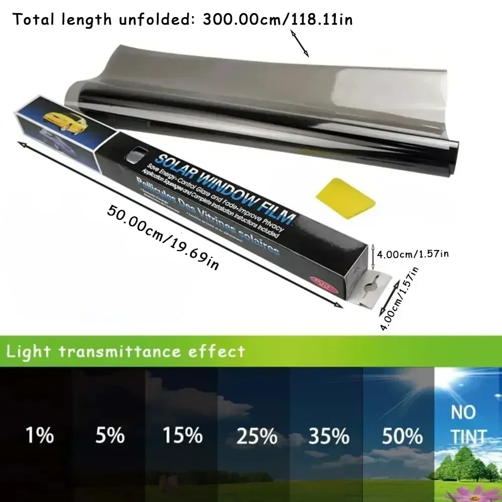 Glass Protector Auto - 3Mx50CM VLT Black Car Window Foils