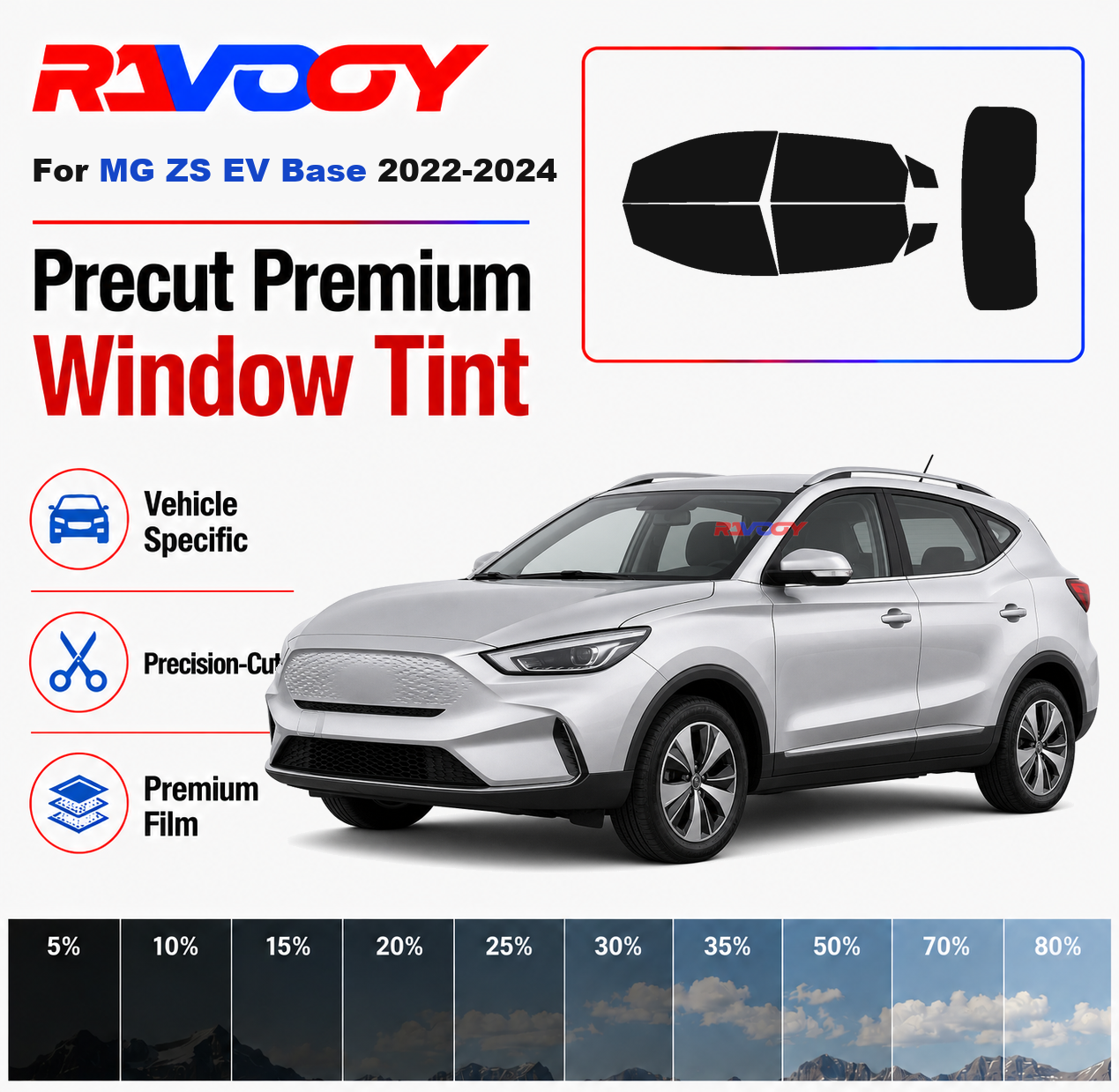 Privacy Screen Protector - Premium Precut Window Tint Kit Front