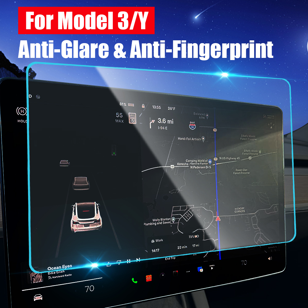 Matte Anti Glare Screen - For Tesla Model 3/Y 2021 Matte