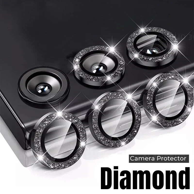 Shiny Diamond Metal Ring Camer - огляд і ціна Tempered Glass Screen 9H