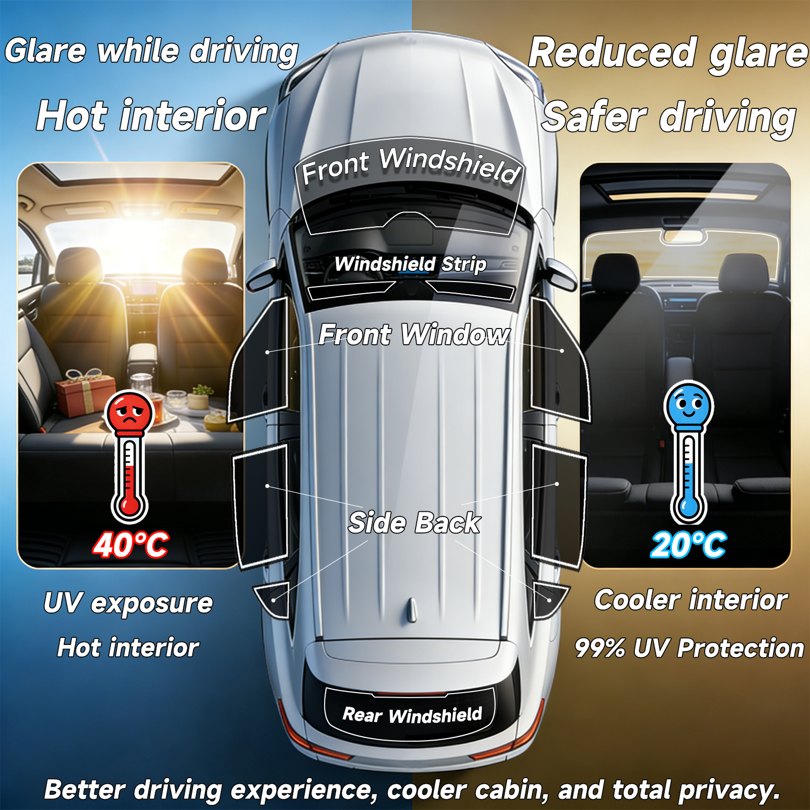 Precut Window Tint Car for Maz - огляд і ціна Privacy Screen Protector