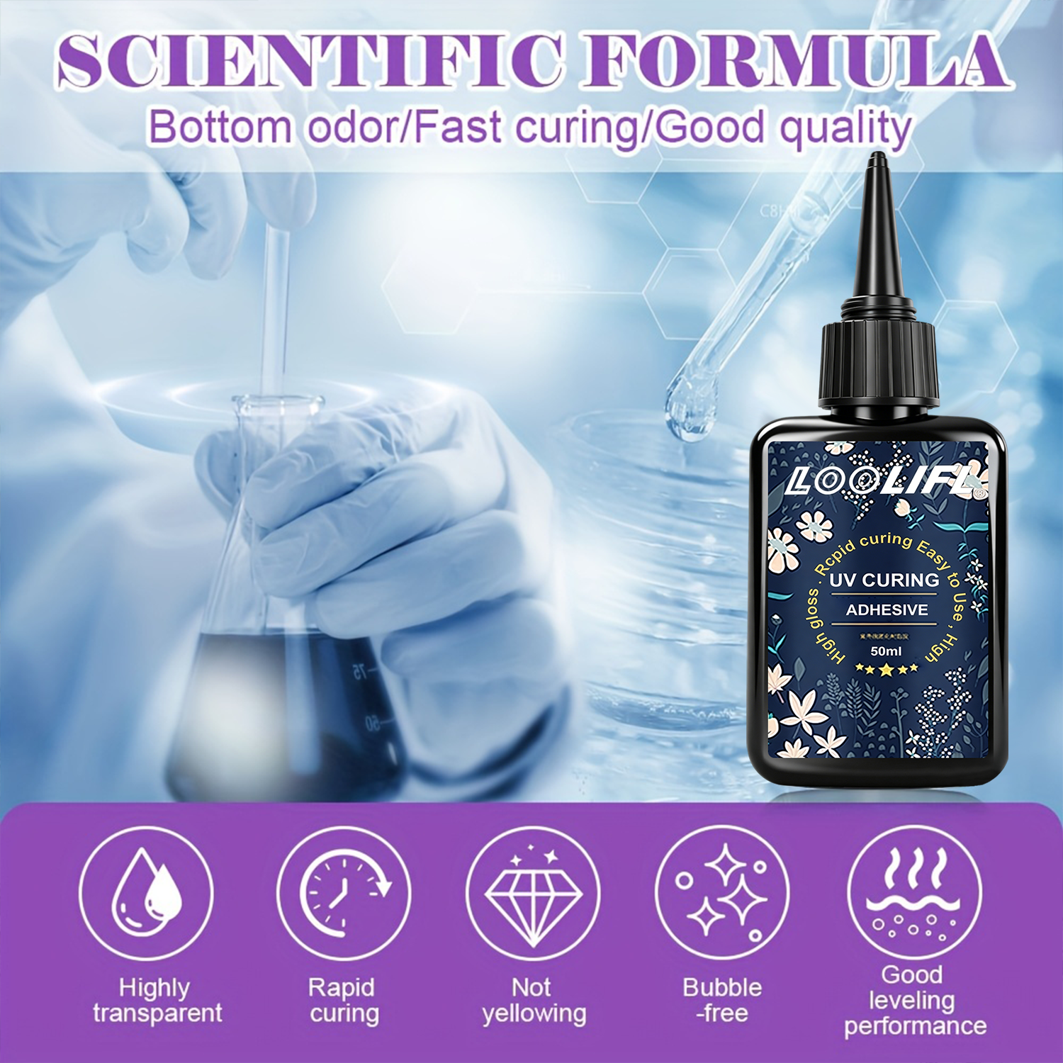 LOOLIFL UV Resin Glue 50G Kit  - огляд і ціна Liquid Uv Glue Kit