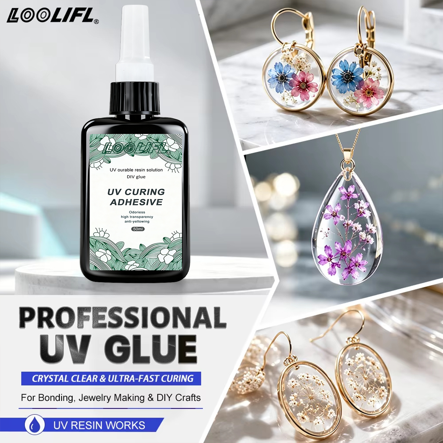 LOOLIFL New Strong 50ml UV Glu - огляд і ціна Liquid Uv Glue Kit