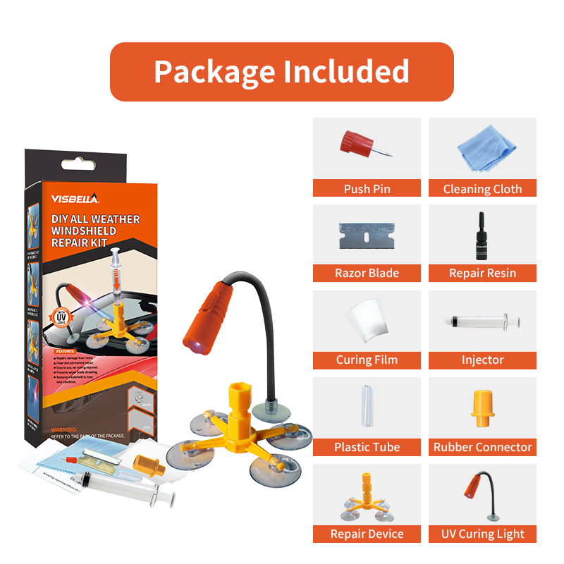 Visbella Car Windshield Repair - огляд і ціна Liquid Uv Glue Kit
