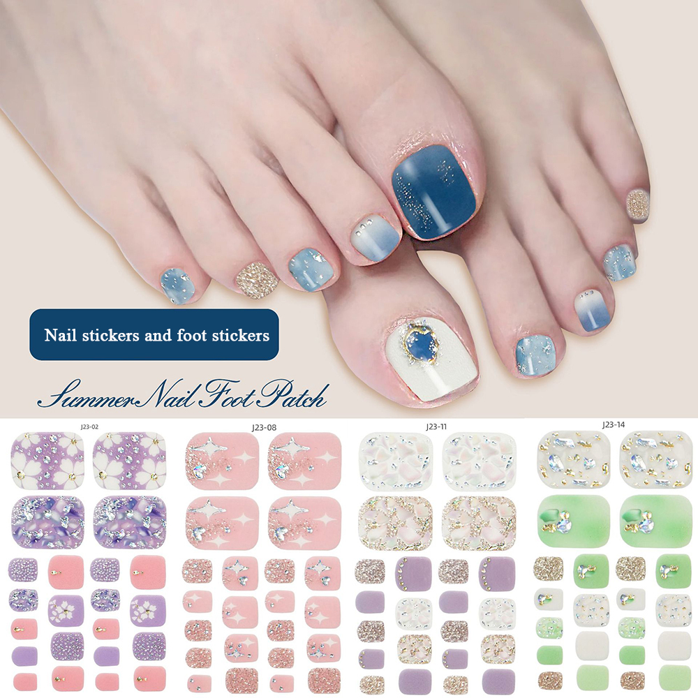 22tips/Sheet Toe Nail Stickers - огляд і ціна Full Cover Adhesive