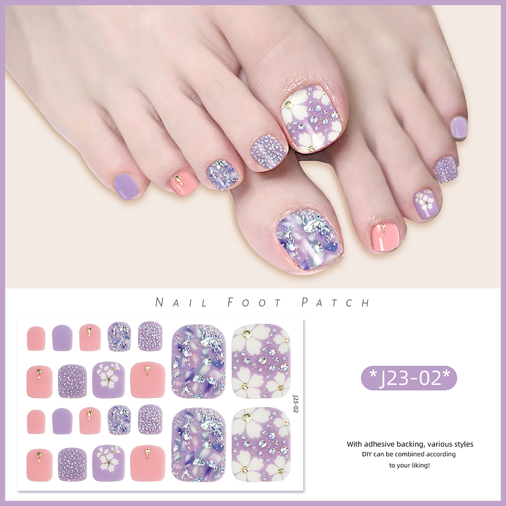22tips/Sheet Toe Nail Stickers - огляд і ціна Full Cover Adhesive