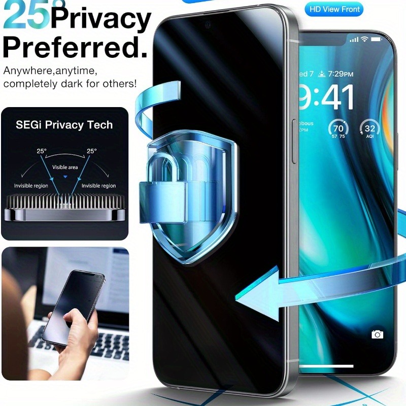 2-Pack Anti-Spy Tempered Glass - огляд і ціна Privacy Filter 2Pack