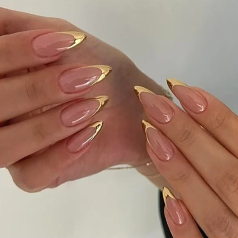 24Pcs Elegant Almond Press On  - огляд і ціна Full Cover Adhesive