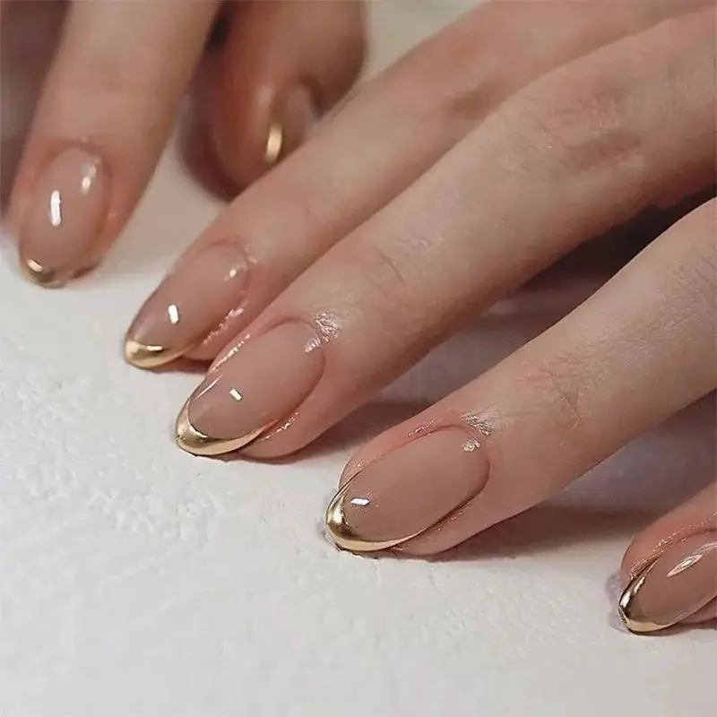 24Pcs Elegant Almond Press On  - огляд і ціна Full Cover Adhesive