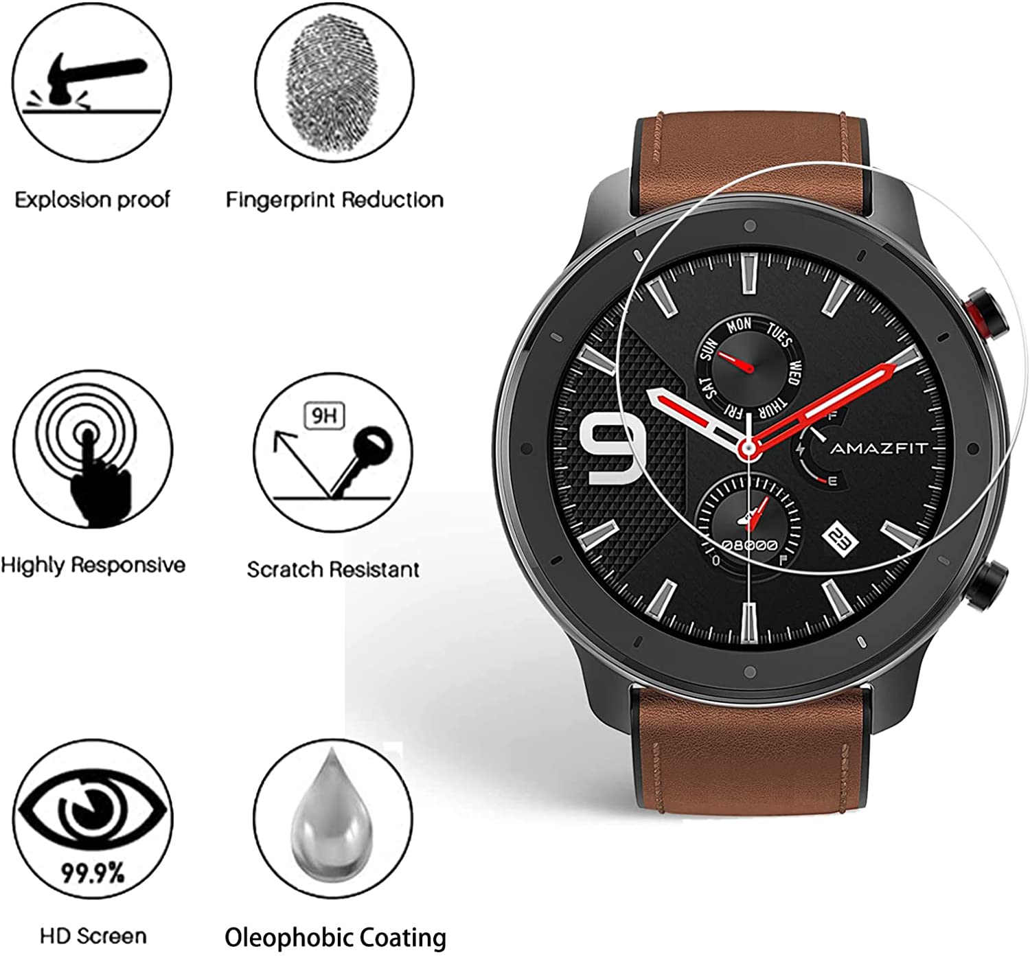 9H Tempered Glass Film For Ama - огляд і ціна Smartwatch Screen Film
