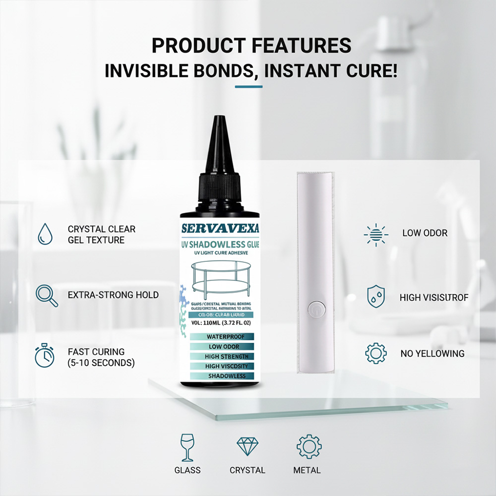 SERVAVEXA 110ml UV Light Cure  - огляд і ціна Liquid Uv Glue Kit